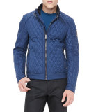 Brambley Quilted Racer Jacket, Blue