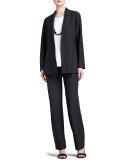 Cap-Sleeve Stretch Crepe Tunic, Petite