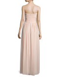 Strapless Ruched Chiffon Gown 