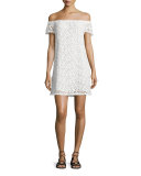 Off-The-Shoulder Lace Shift Dress