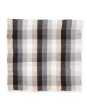 Siriana Check Wool-Blend Scarf, Lavender
