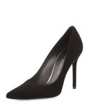 Nouveau Suede Pointed-Toe Pump, Black