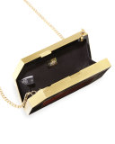 Pia Geometric Shell Minaudiere, Black/Red