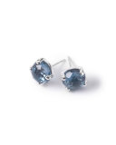 Silver Rock Candy Mini Stud Earrings, London Blue Topaz
