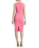 Jewel-Neck Sleeveless Sheath Dress, Pink
