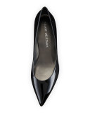 Largo Patent Low-Heel Pump, Black