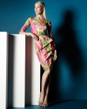 Florien 3/4-Sleeve Printed Ruched Dress