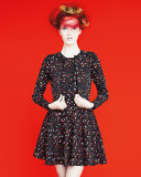 Boulder-Print Fit & Flare Dress, Multi
