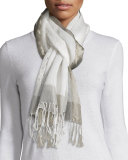 Hand-Loomed Silk/Organic Cotton Scarf W/ Openings 