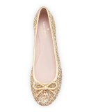 willa glitter ballerina flat, gold