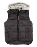 Poul Hooded Quilted Utility Vest, Black, Size 3T-12