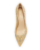 Poco Tweed Kitten-Heel Pump, Tan