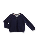 Raglan Cotton Button-Front Cardigan, Navy, Size 6M-3