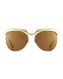 Classic Mirrored Cat-Eye Sunglasses