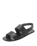 Leather Strappy Sandal, Black