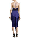Halter T-Back Tea-Length Column Dress