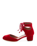 Imogen Velvet Ankle-Cuff Pump