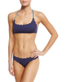 Python Reversible Scalloped Swim Top