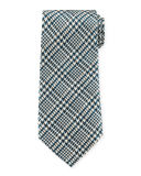 Striped Houndstooth Silk Tie