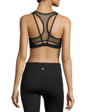 Edge Mesh-Panel Sports Bra, Black