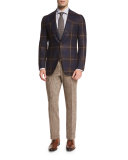 Donegal Flat-Front Trousers, Brown