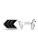 Sterling Silver & Onyx Chevron Cuff Links