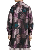 One-Button Floral Brocade Topper, Multi
