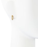 18K Yellow Gold Baguette Diamond Huggie Earrings