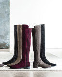 50/50 Suede Over-the-Knee Boot, Praline