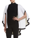 Engineered Nautical Knit Cape, Bianco/Caviar