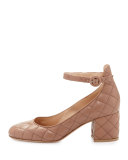 Greta Driver Mid Quilted Pump, Praline