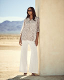 Crinkled Linen Wide-Leg Pants