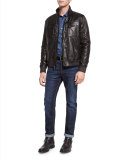 Slim-Fit Straight-Leg Jeans, Indigo