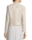 Benton Lightweight Lambskin Jacket, Taupe