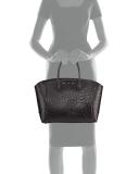 Brera 34 Sport Ostrich Satchel Bag, Black