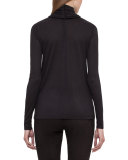 Massai-Collar Long-Sleeve Tee, Black