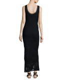 Sleeveless Crochet Maxi Dress, Black