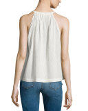 Arabeth Sleeveless Lace-Up Top, Natural
