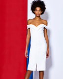 Luana Off-the-Shoulder Sheath Dress, White