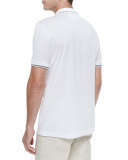 Zip Polo Shirt, White