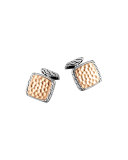 Bronze and Silver Square Cuff Links