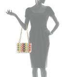 Robinson Embroidered Flap-Top Shoulder Bag, Ivory