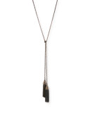 Double-Tassel Chain Lariat Necklace with Diamonds