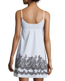 Antique-Lace-Print Microfiber Chemise