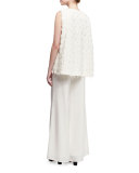 Sleeveless Tassel V-Neck Blouse, Ivory
