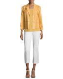 Scoop-Neck Cotton Knit Shell, Chamomile  