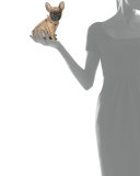 Fred French Bulldog Crystal Clutch Bag, Silver