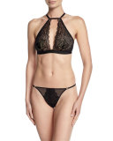 Chance Low-Rise Lace Thong, Black