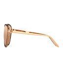 Rounded Cat-Eye Two-Tone Sunglasses, Rose Gold