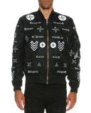 Roldan Alpha MA-1 Mirrored-Patch Bomber Jacket, Black